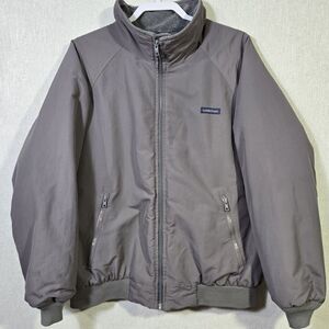 Lands End Men Soft Bomber Jacket Fleece Lined Full Zip Outdoor LARGE 42-44 Gray